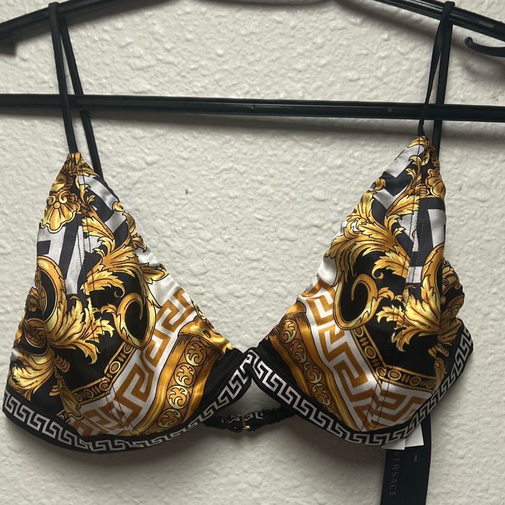 Kith X Versace Silk Bra Size 4 In Gold And Black